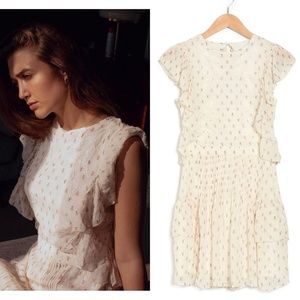 Reiss Valerie floral embroidered ruffle tiered dress